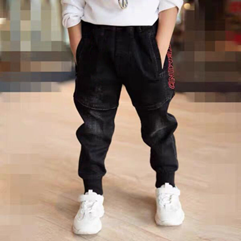 Kids Black Jeans Single Pants Spring And Autumn  Pants for boys