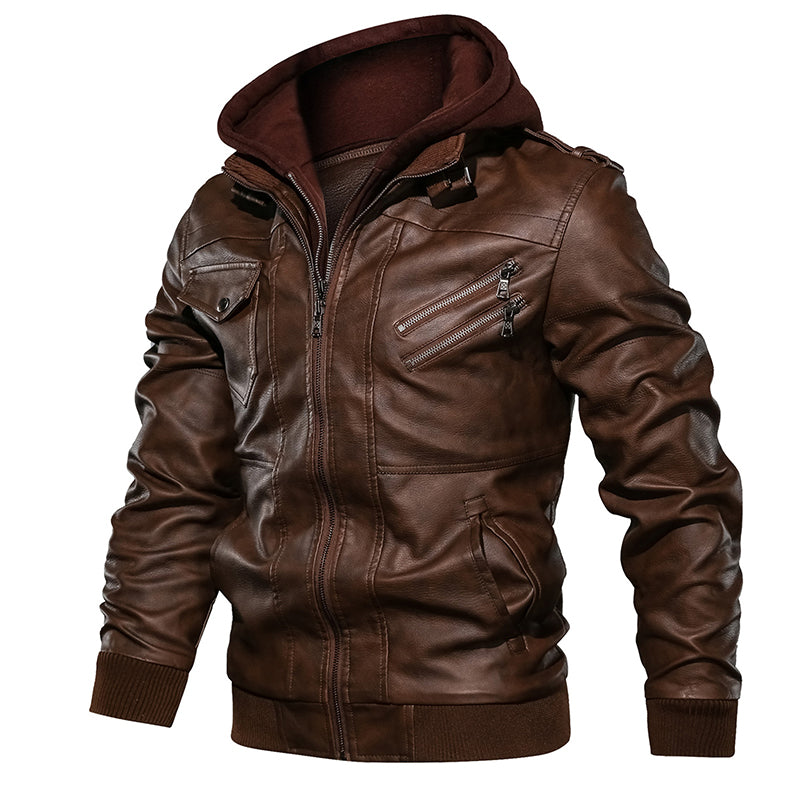 Hooded Leather Jackets For Men