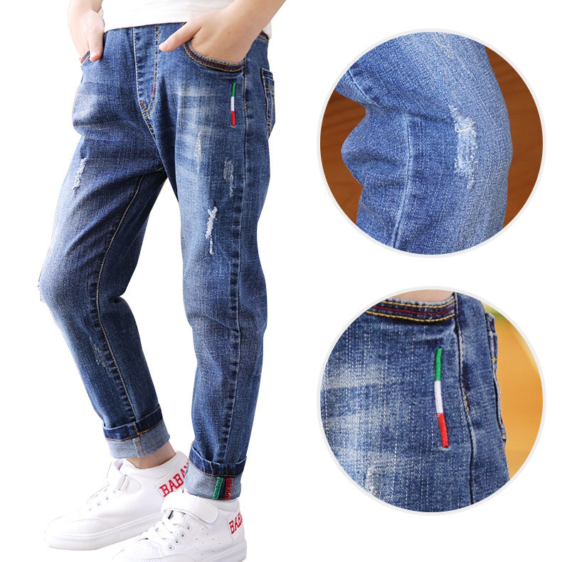 denim  big children's trousers, spring and autumn  trousers for boys