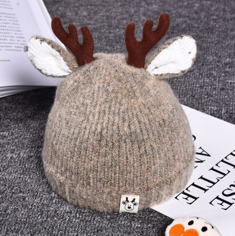 Infant Fall And Winter Thick Warm Wool Ball Baby Knit Caps for kids