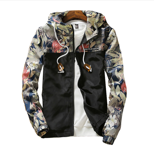 Light Floral Print Hoodie For Men