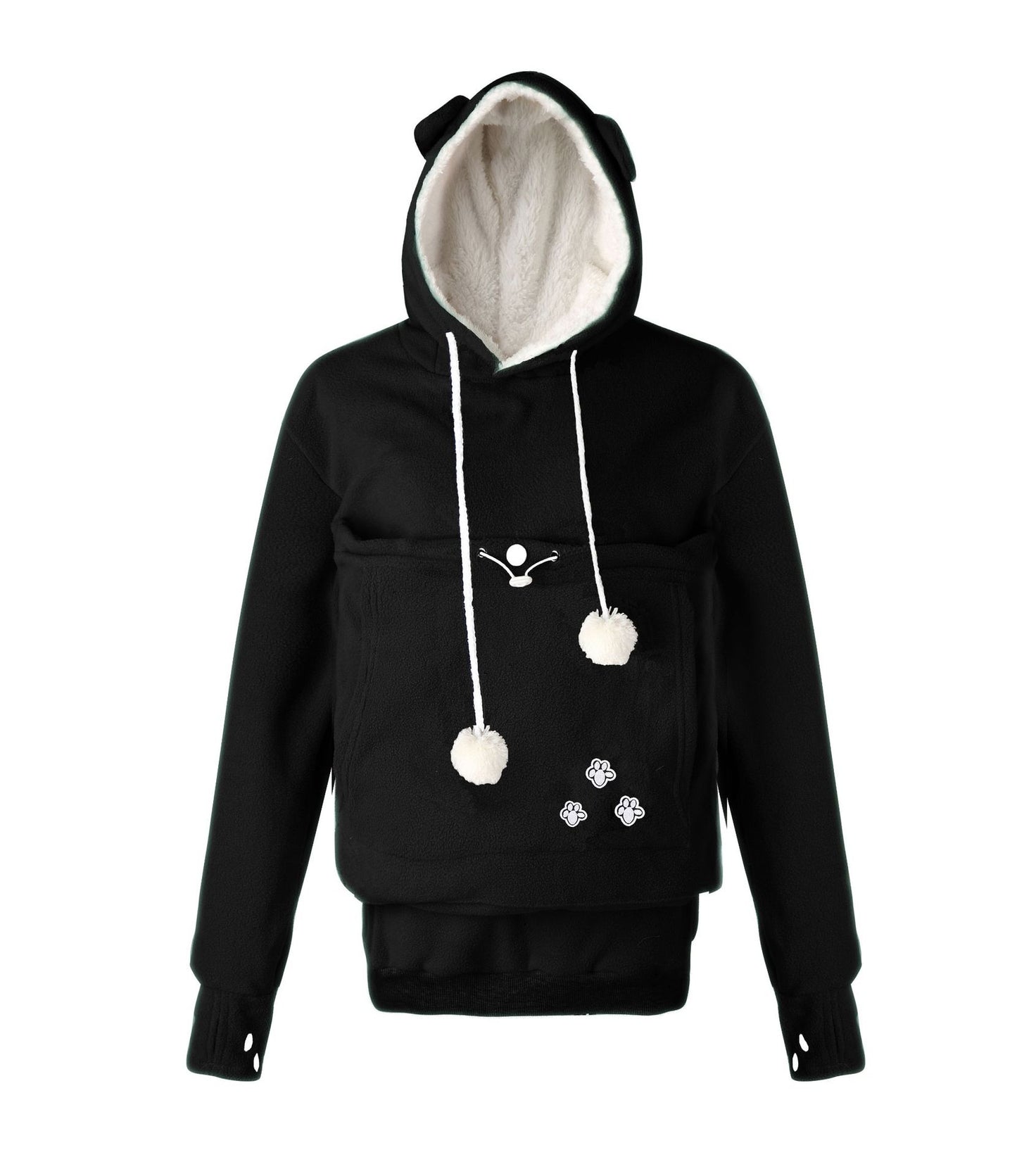 Embroidery Big Pocket Pullover Hoodies For Women