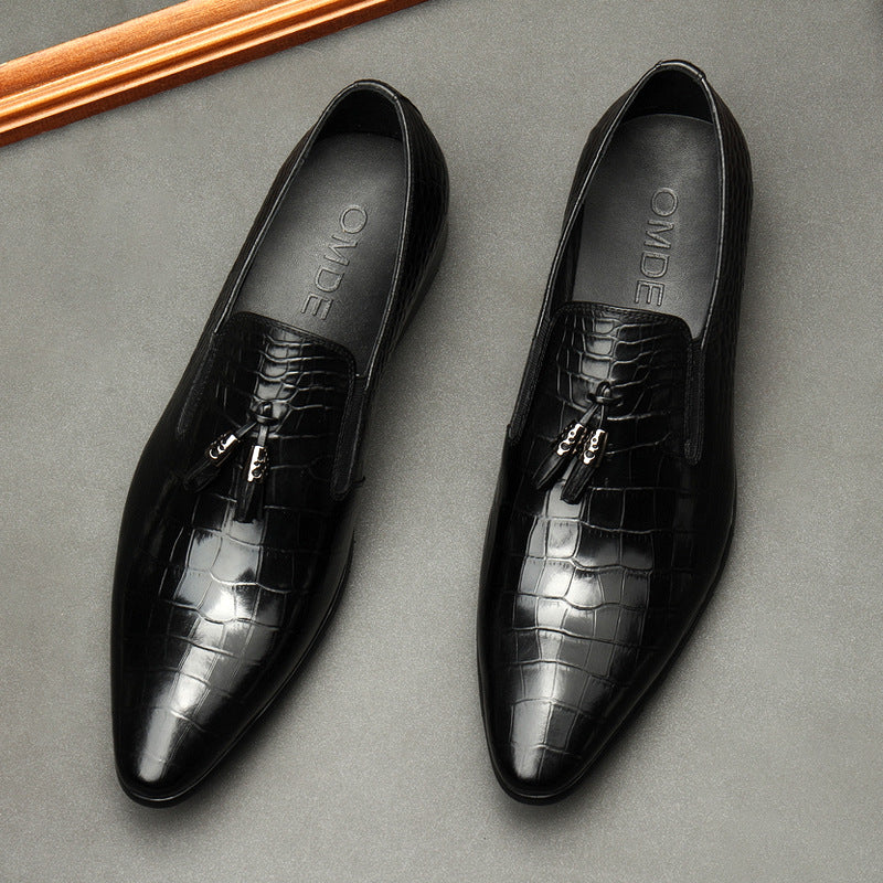 Business Dress Pointed Toe Shoes Genuine Leather for Men