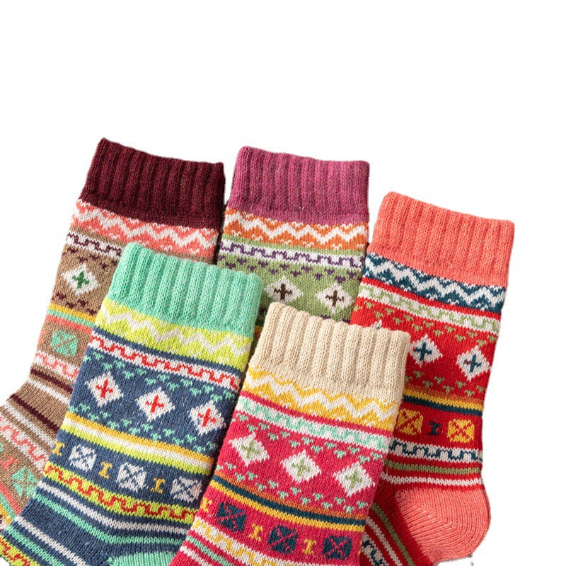 Simple Color Cruciate Flower Tube Socks for women