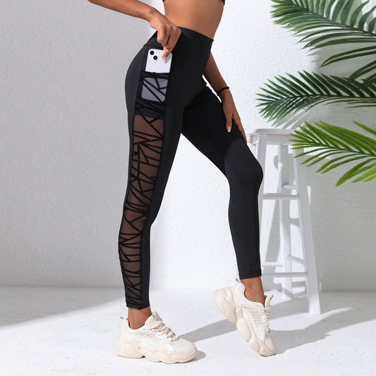 Mesh Stitching Yoga Pants For Women