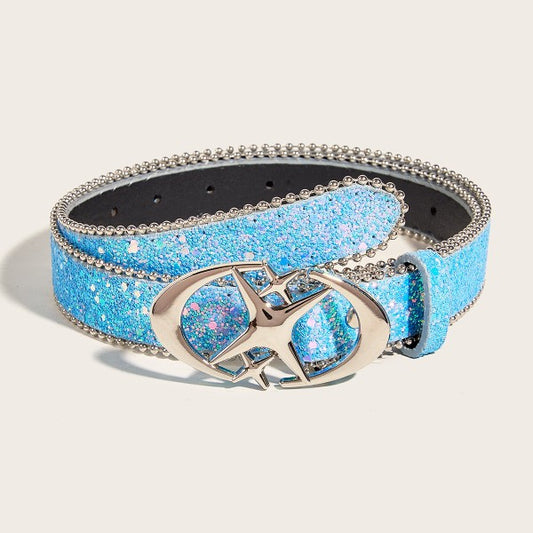 Silver Belt With Sequin Buckle for girls