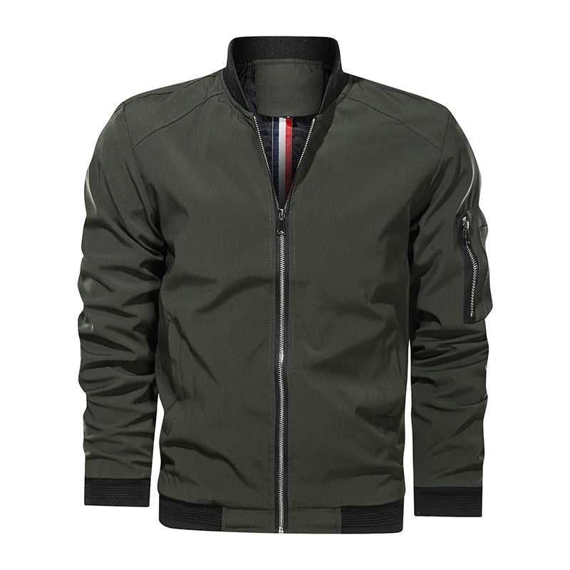 Polyester Bomber Zipper Jacket For Men