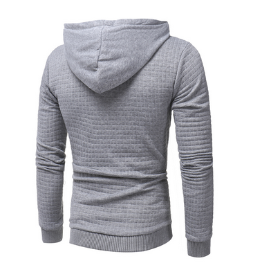 Square Pattern Quilted Classic Hoodies For Men