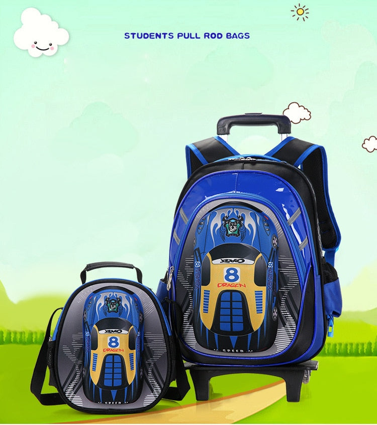 Detachable Trolley Schoolbag for kids