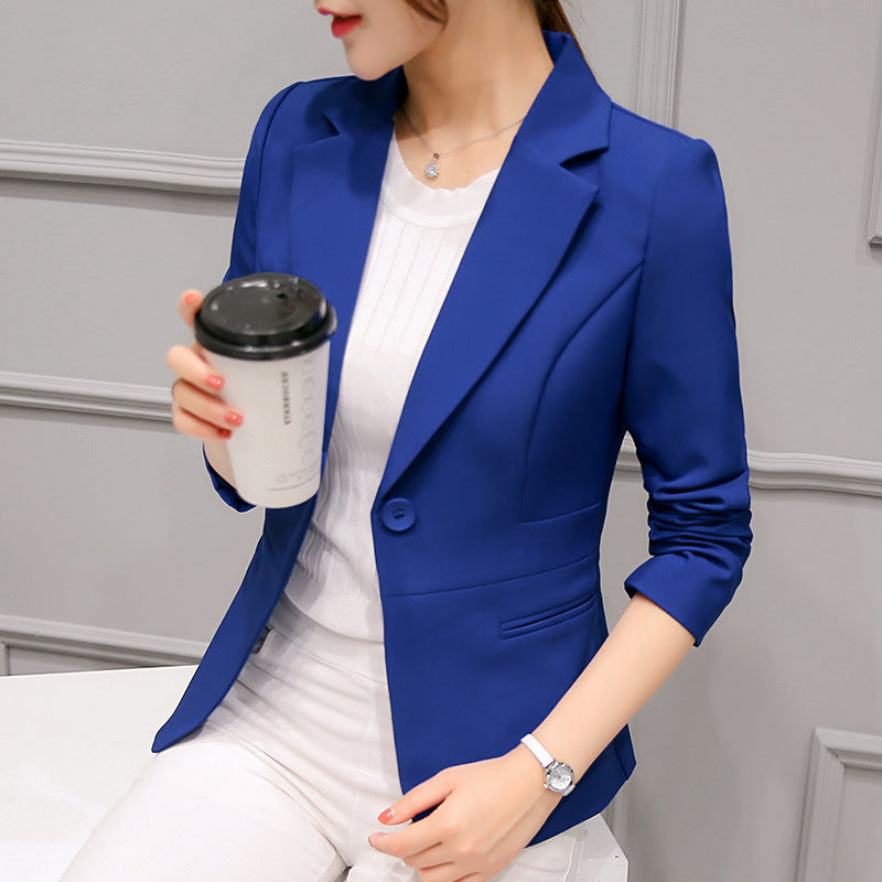 Office Style Long Sleeve Solid Color Blazer For Women