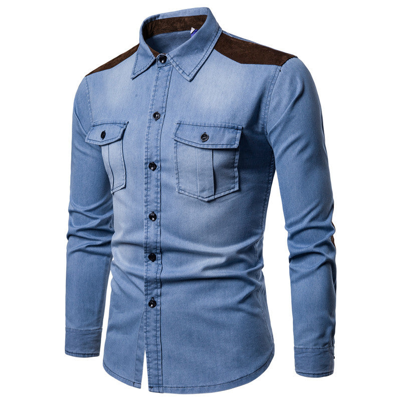 Patch denim shirt