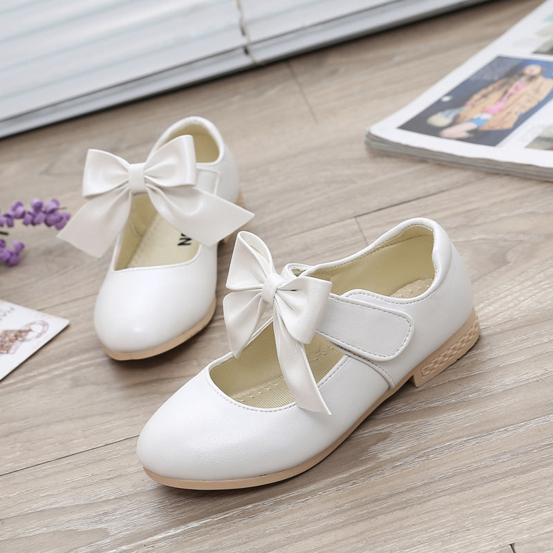 White Leather  Princess Shoes for girls