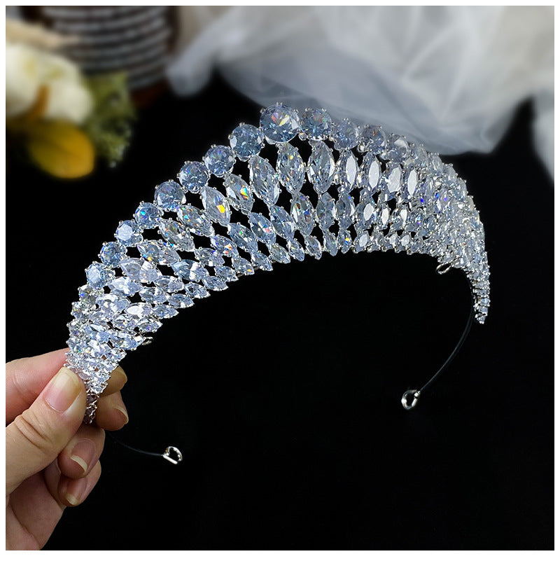 Full Diamond Super Flash Zircon Crown Headdress Queen Headband