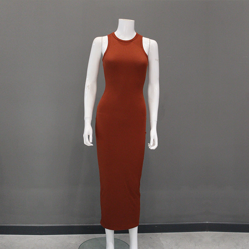 Round Neck Sleeveless Elegant Slim-fit Sheath Dress