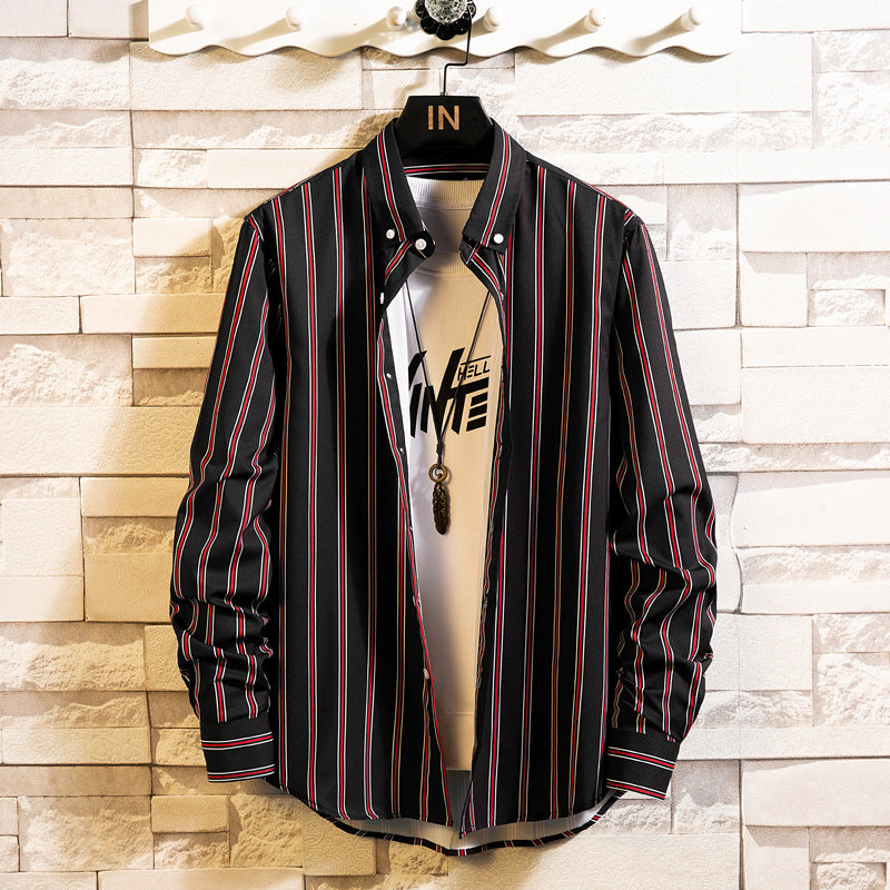 Men's Casual Striped Fashion Shirts Shirts Teens