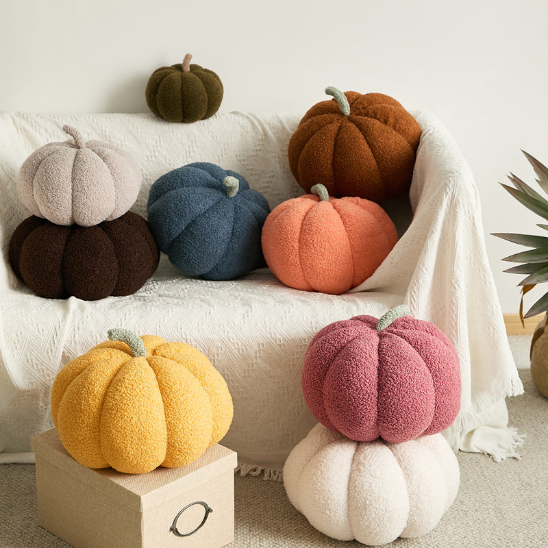 Nordic Pumpkin Round Pillow Plush Pillow Knitted Yarn