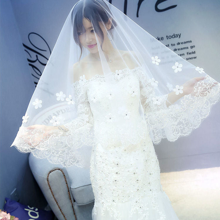 New Style Veil Korean Lace Petal Veil for women