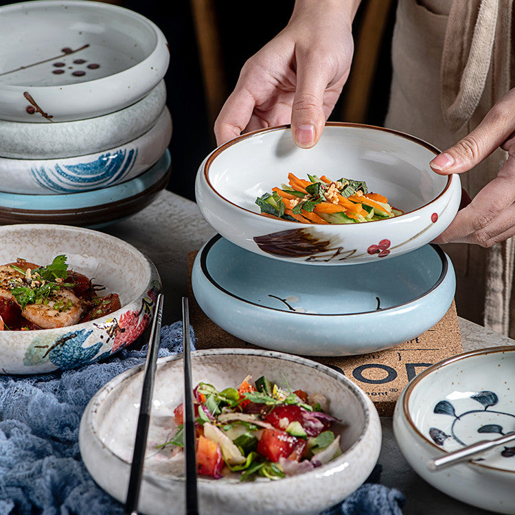 Japanese Hand-painted Ceramic Plates For Household Use