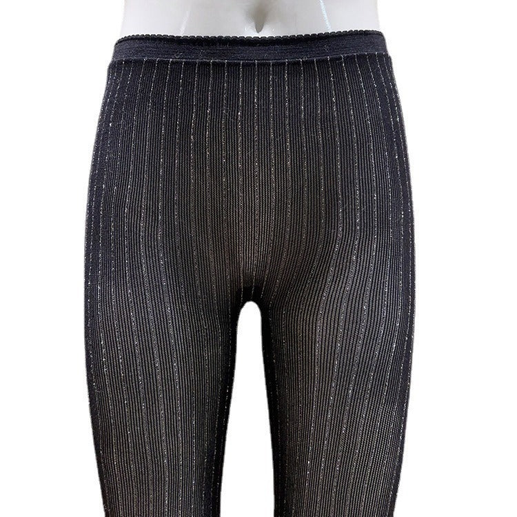 Silk Stockings Vertical Pattern Pants For Women