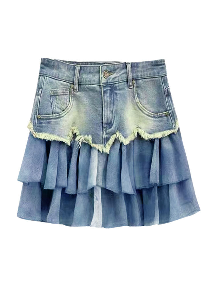 Stitching Denim Overall Dress Slimming Skirts For Women