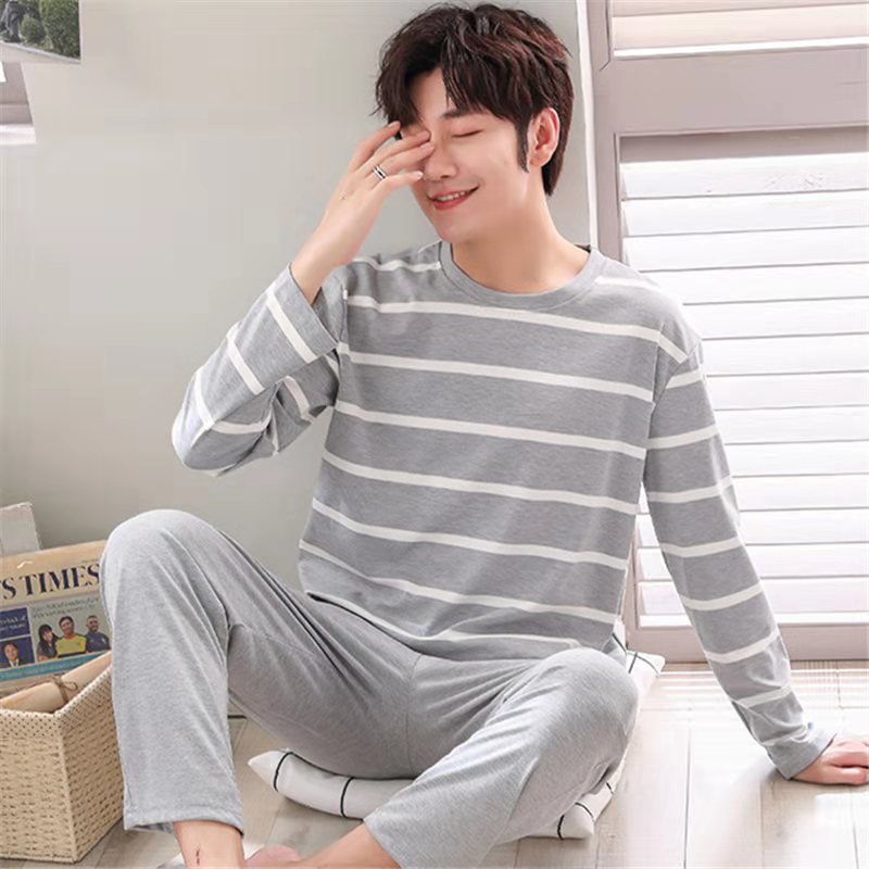 Home Wear Spring And Autumn Pajama Set For Men