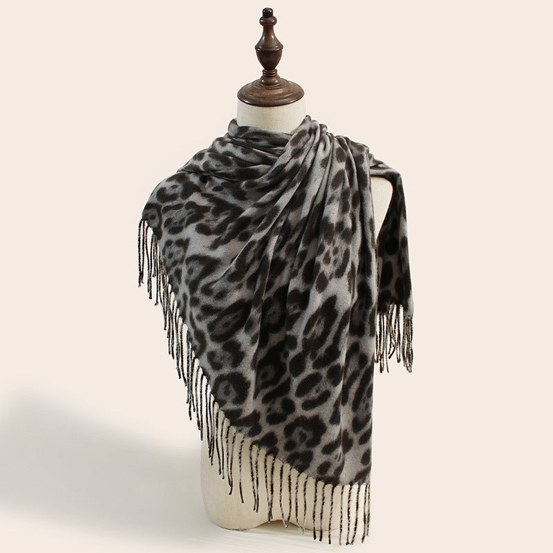 Leopard Print  and Comfortable Cashmere-like Shawl for women