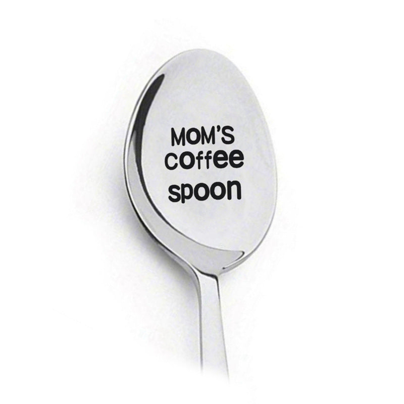 Couple Tableware Good Morning Stainless Steel Long Handle Spoons Lettering