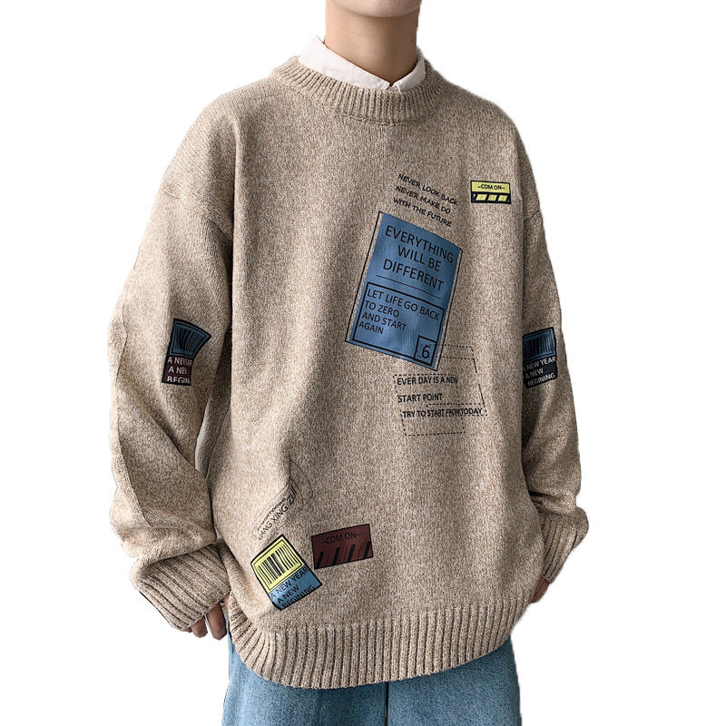 Loose And Lazy Thick Round Neck Sweater Men