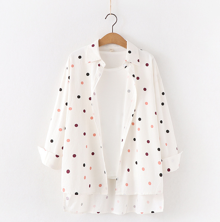 Polka Dot Print Blouse For Women