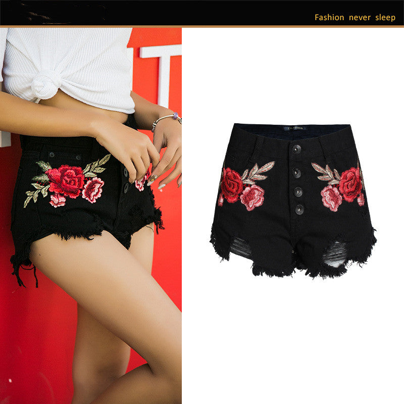 Embroidered Loose Beard Short For Women