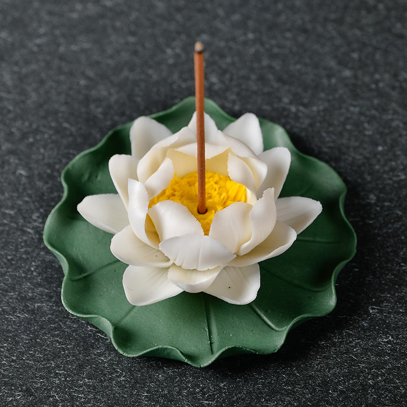 A Variety Of Handmade Lotus Ceramic Incense Plates