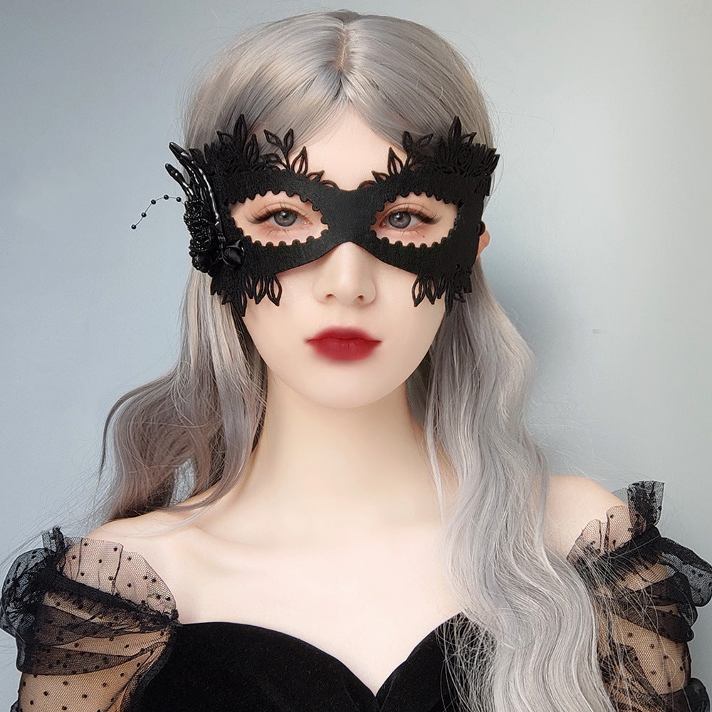 Women's Fashion Halloween Masquerade Rose Half Face Mask