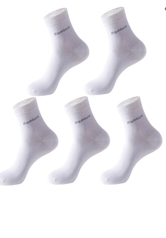 Socks Solid Color Socks Men's Mid-tube Bamboo Fiber Socks Men