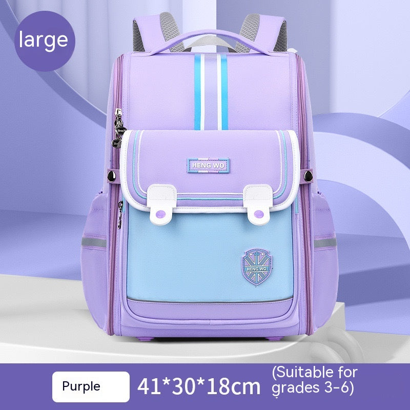 Primary School Student Schoolbag Female Lightweight Burden Alleviation Spine Protection