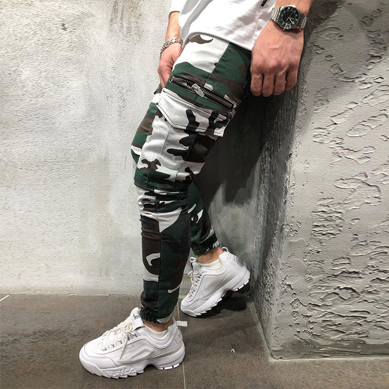 Zipper Camouflage Cargo Pants For Men