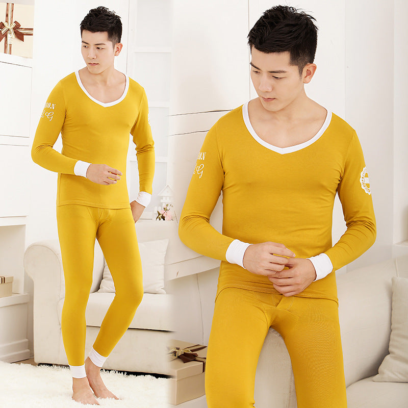 Tights Modal Basic Round Neck Thermal Set For Men