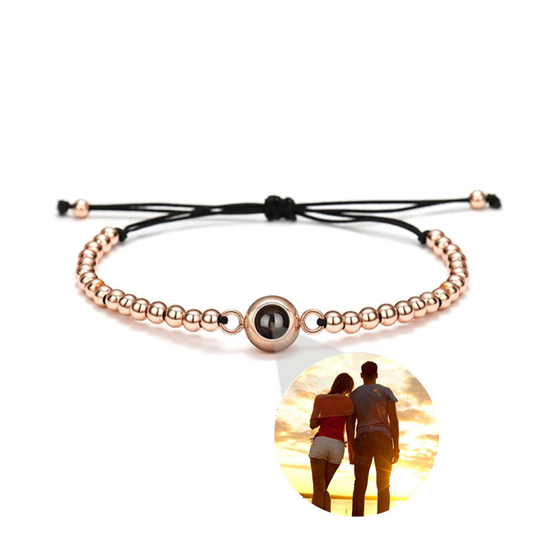 Circular Projection Couple Bracelet In 100 Languages