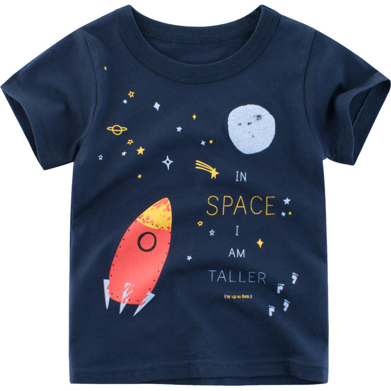 Children's rocket print T-shirt for kids