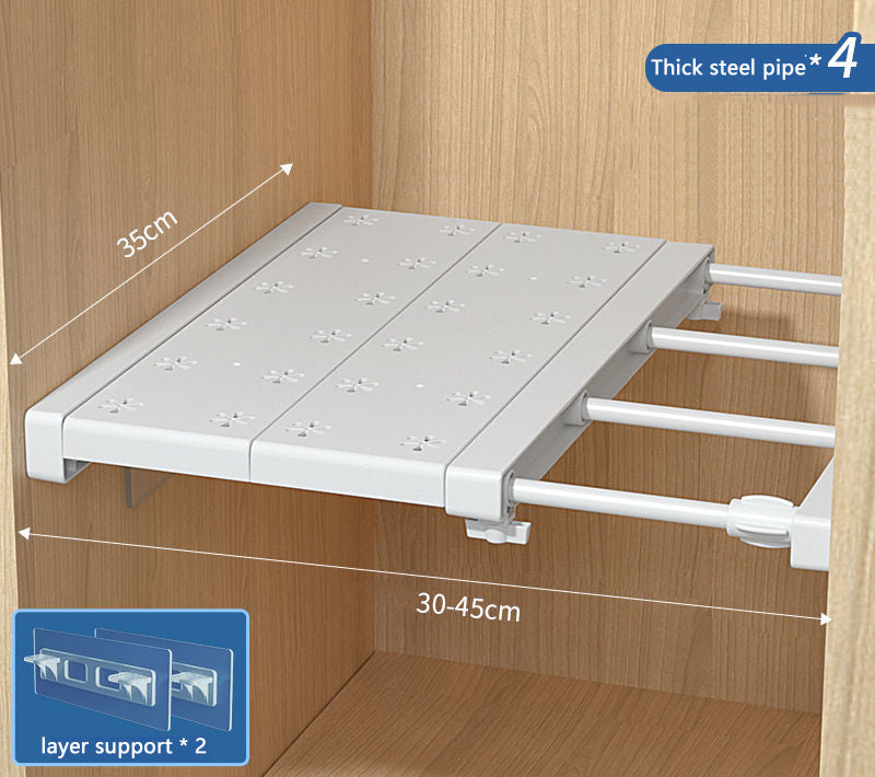 Wardrobe Cabinet Compartment Telescopic Storage Shelf