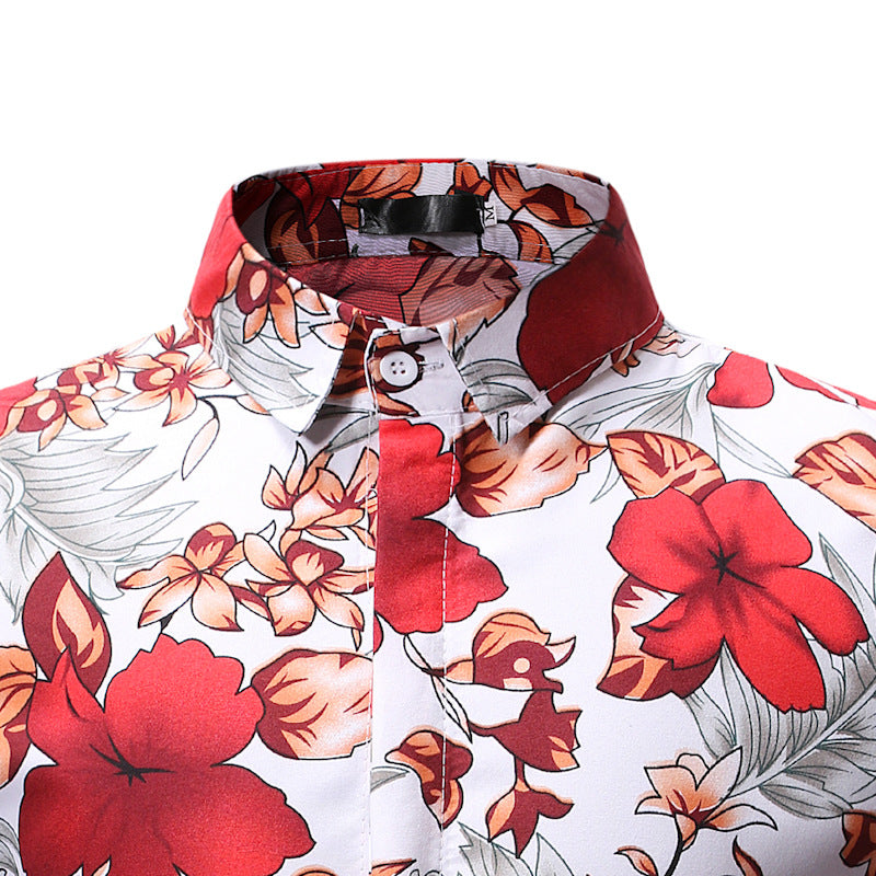 Men's Casual Short Sleeve Flower Shirts Men's Clothing