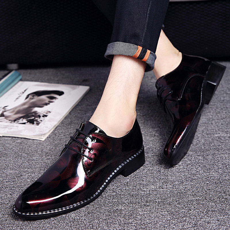 Business Formal Wear Wedding Bright Leather Shoes for men