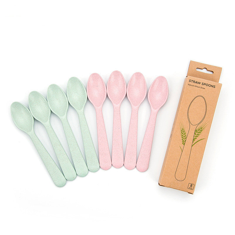 Wheat Straw Cutlery Set, Cups, Dishes, Forks, Spoons, Drop-Proof Dishes Wholesale