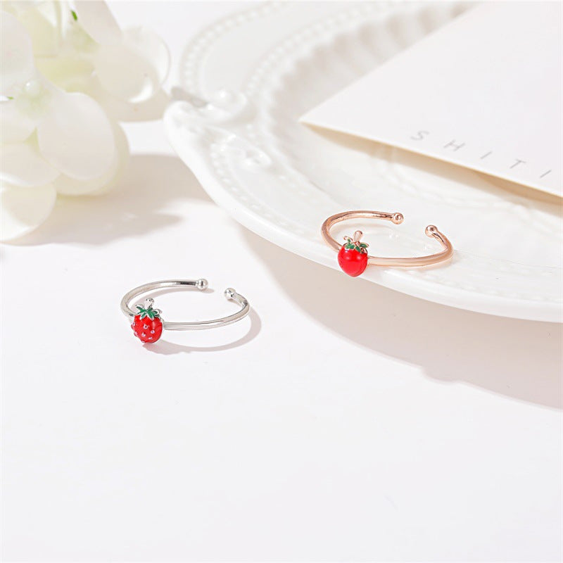 Strawberry Simple Sweet Mori Knuckle Ring