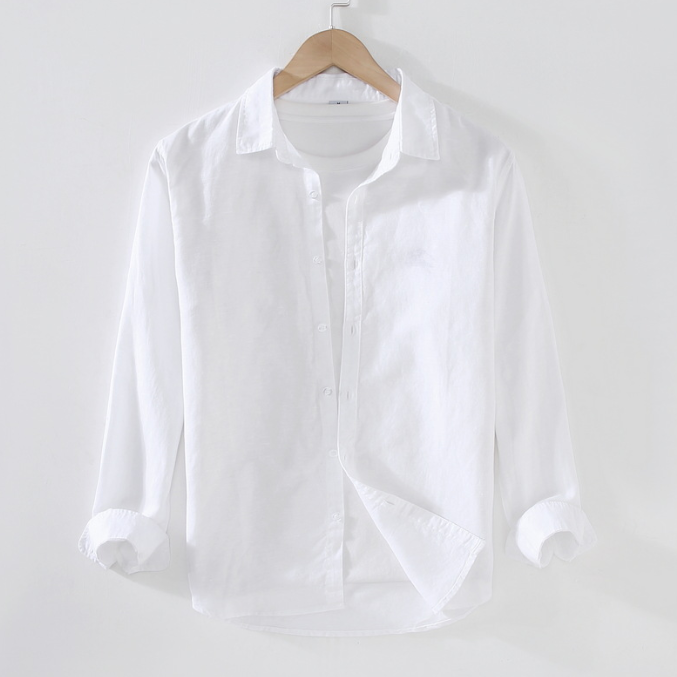 Cotton linen shirt men