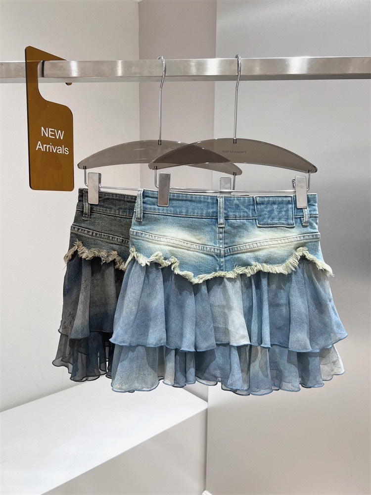 Stitching Denim Overall Dress Slimming Skirts For Women