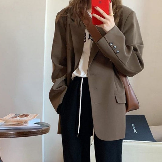 Brown and red Jacket in Korean Style  for girls and students