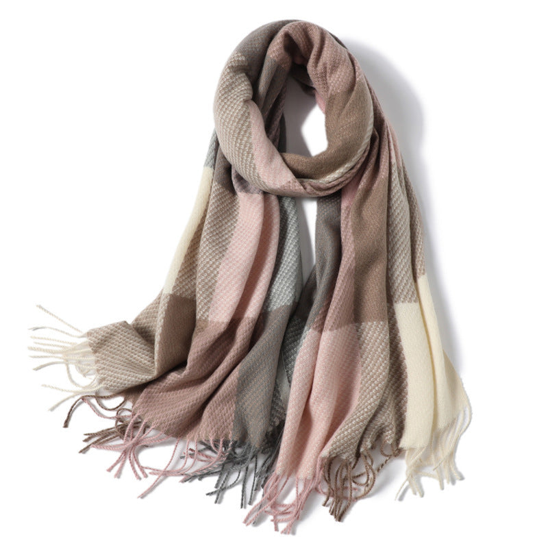 Winter New Scarf Cashmere Check Pattren All-match Color Matching Scarf for women