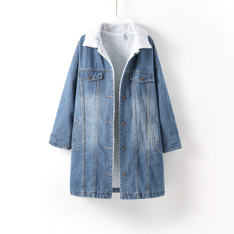 Warm Winter Denim Jacket Women