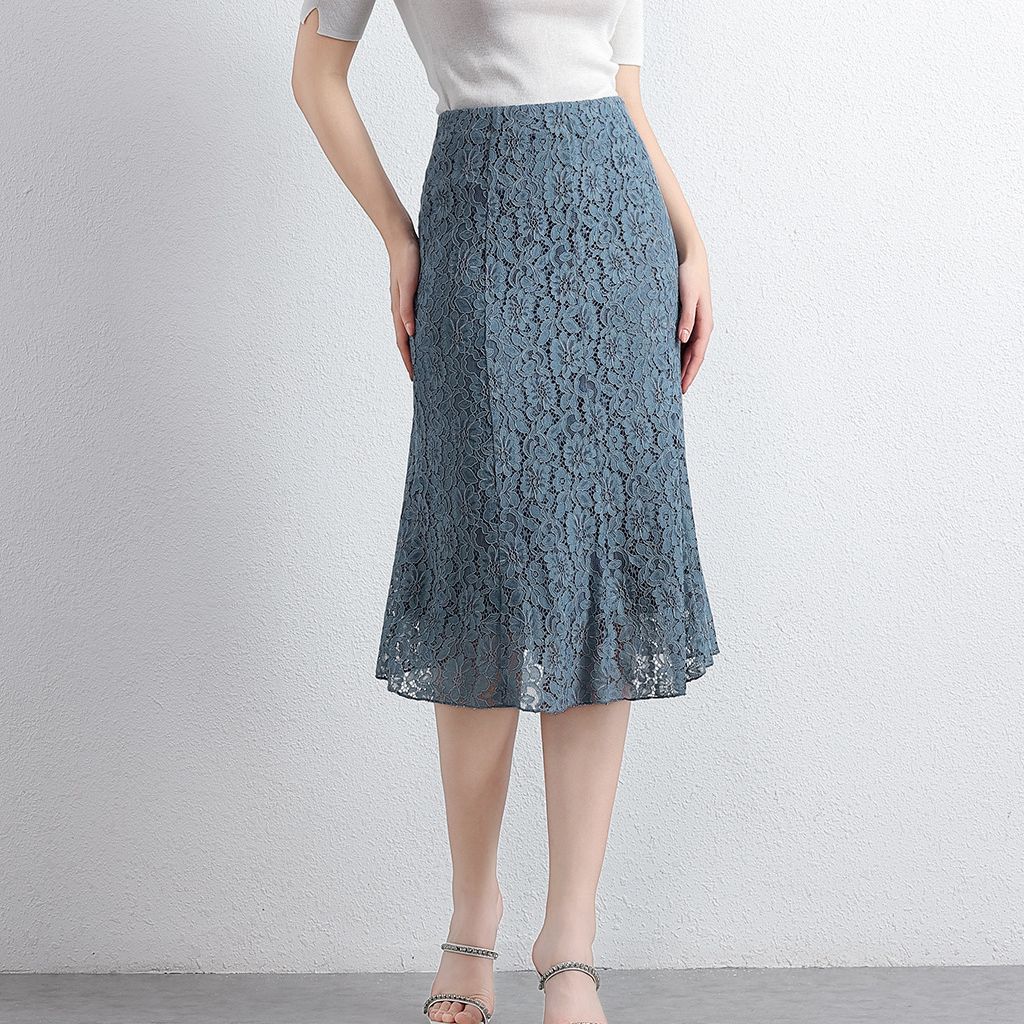 Vintage Lace Fishtail Sheath Skirts For Women