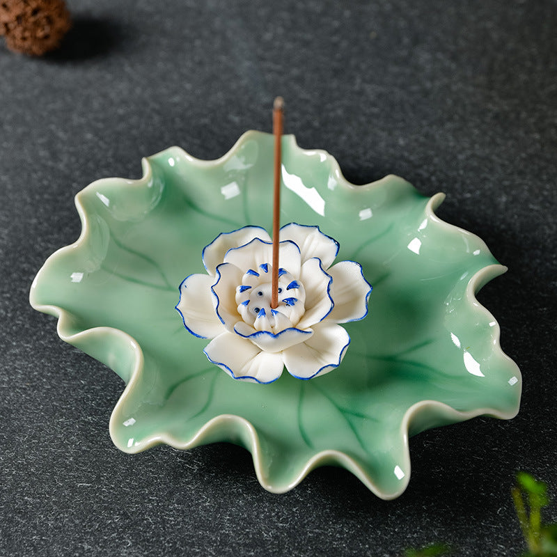 A Variety Of Handmade Lotus Ceramic Incense Plates